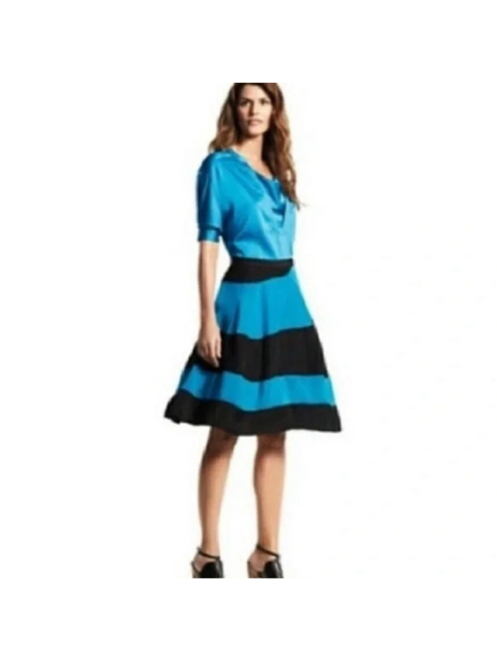 Derek Lam Women's Asymmetrical Seam Skirt Blue/Black Size 4